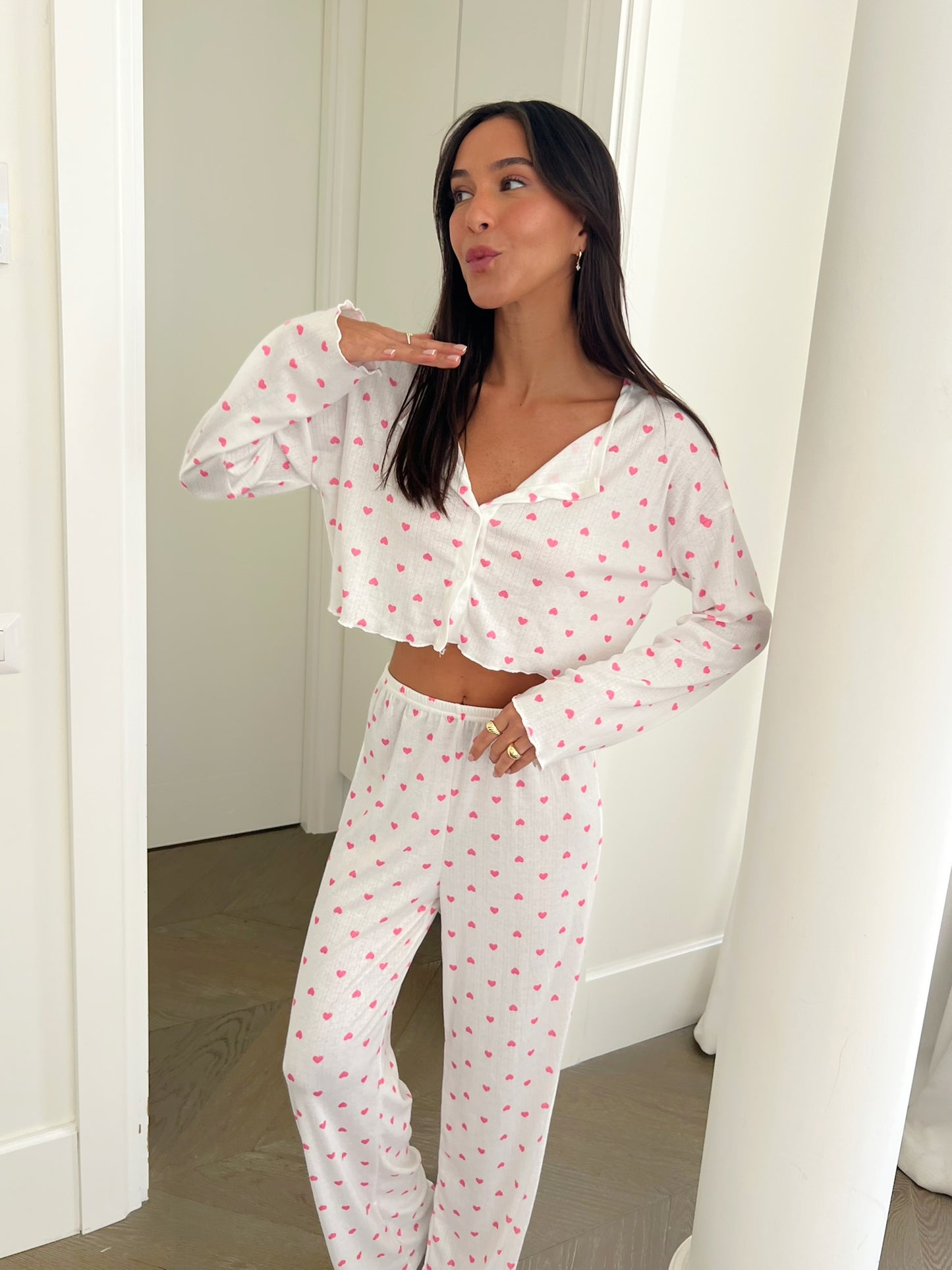 סט פיג'מה לבבות