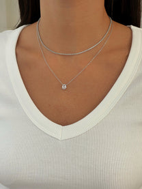 שרשרת טניס זירקון אובל כפולה