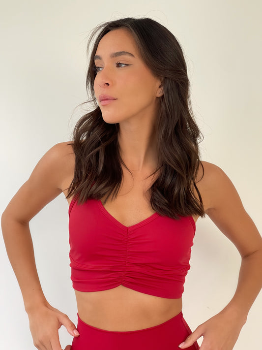 טופ רייצ'ל אדום כהה