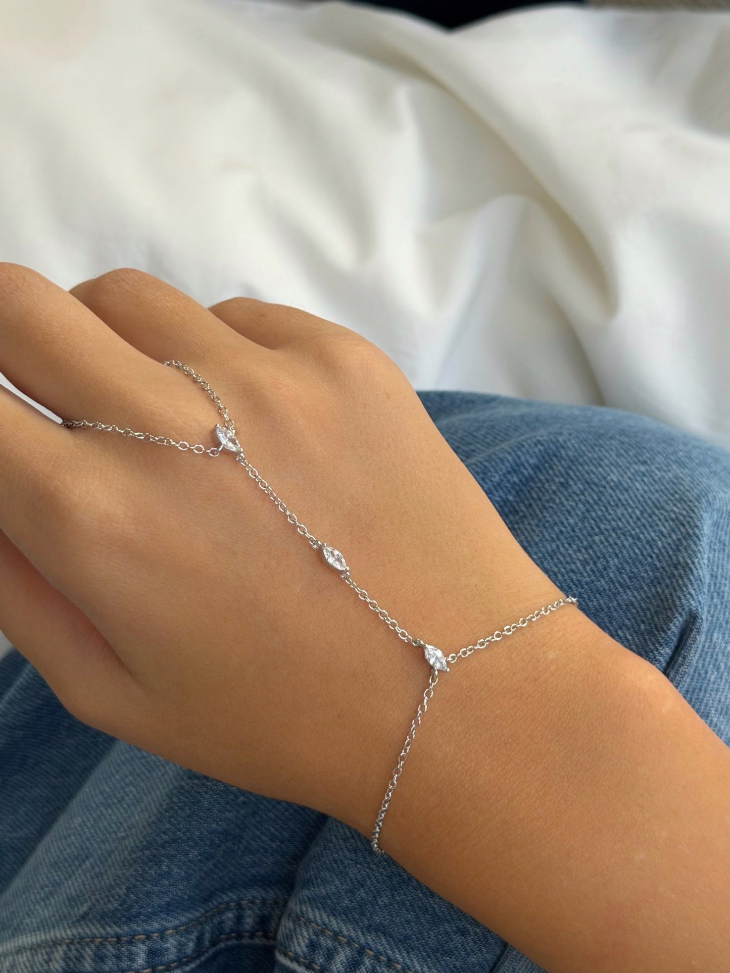 צמיד טריפל זירקוני מרקיז