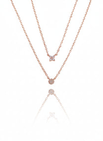 שרשרת כפולה פרח אבן מרכזית