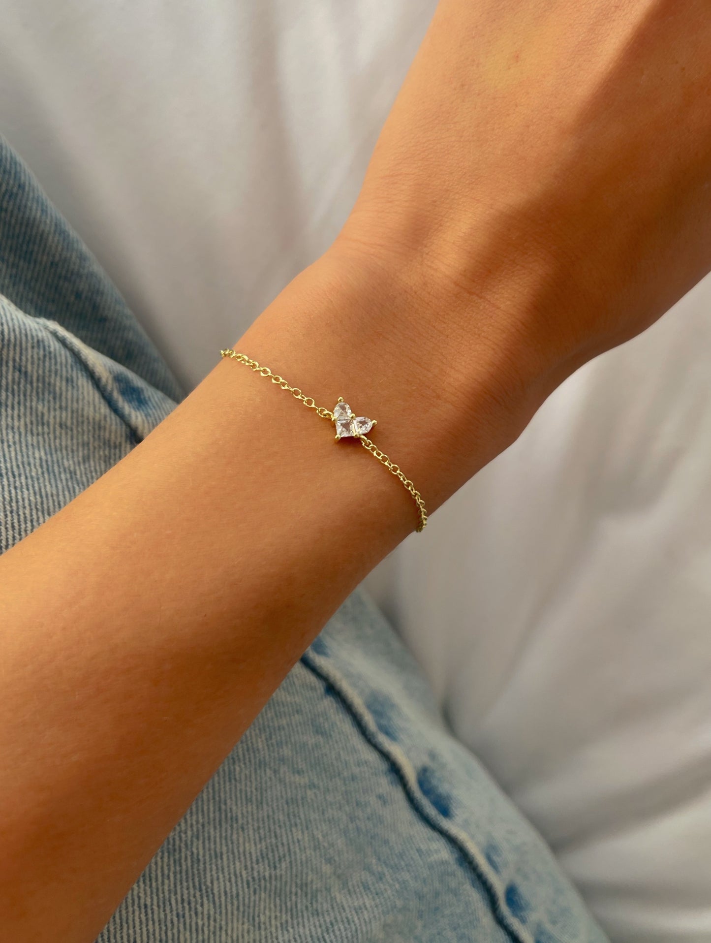 צמיד זירקון לב ליאן עדין