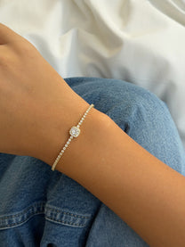 צמיד טניס אבן זירקון משובץ