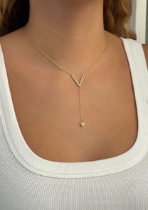 שרשרת וי נופלת מכסף אמיתי 925