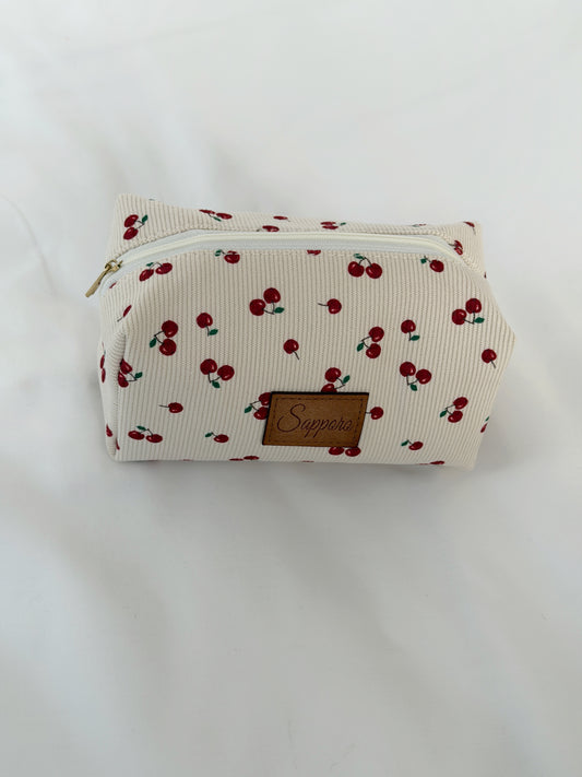 תיק איפור קורדרוי דובדבנים