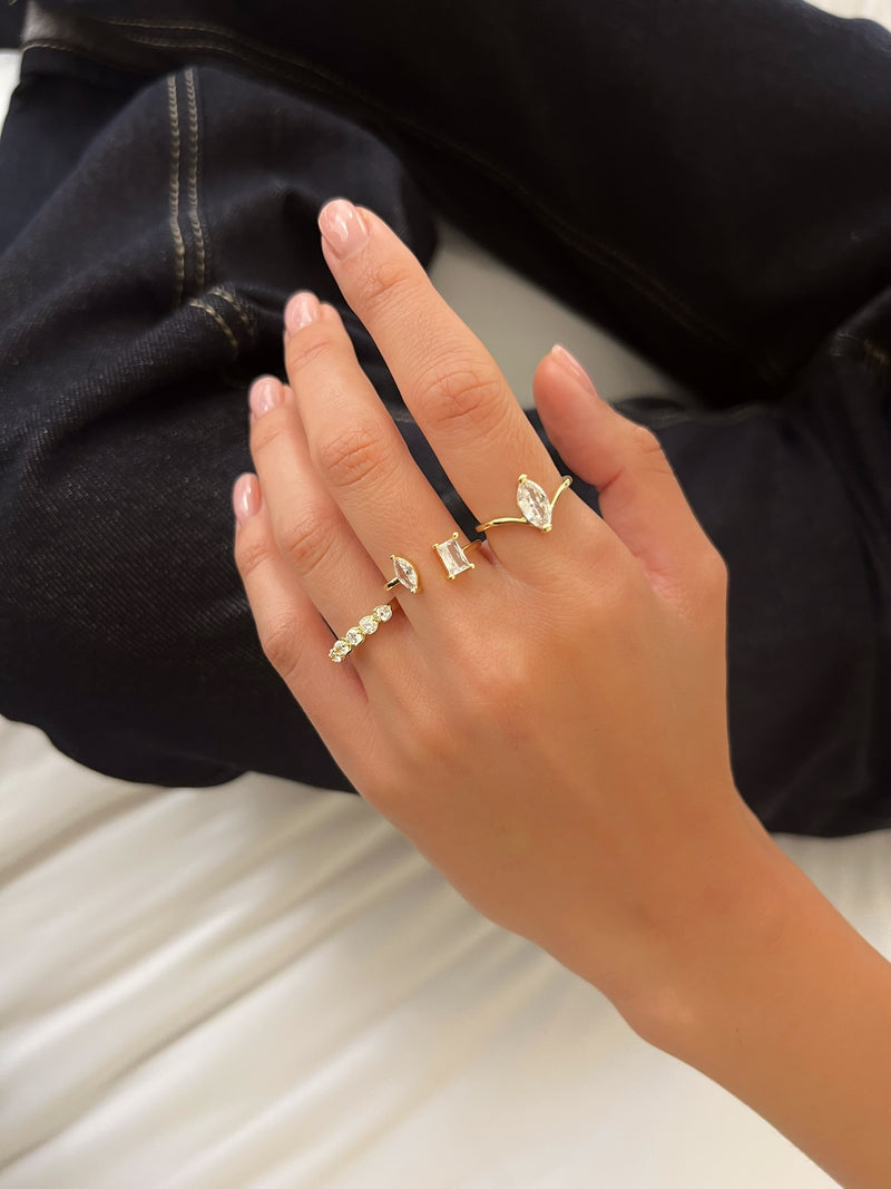 וי מרקיז זירקונים עדינה מרקיז ומלבן