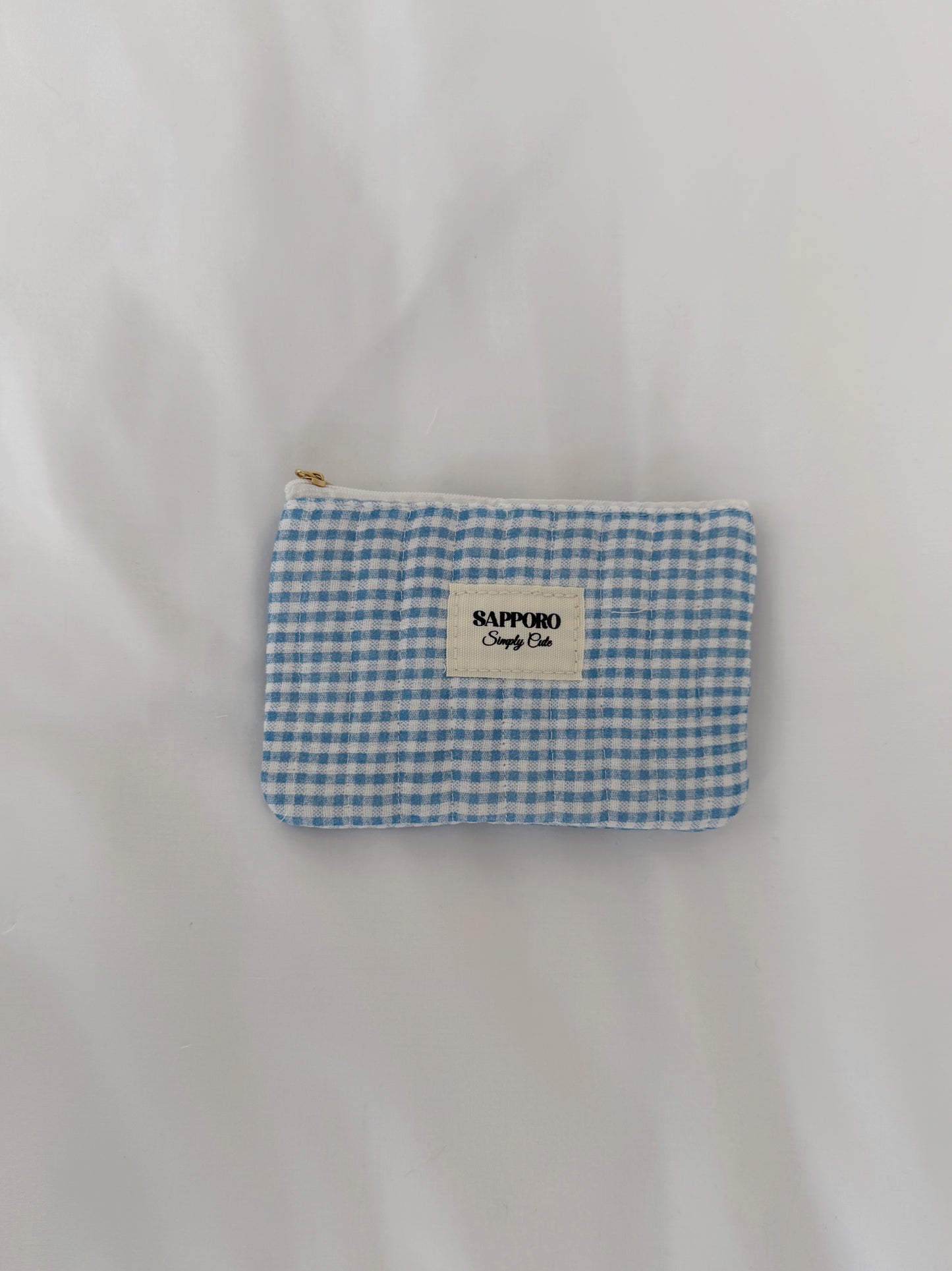 סט תיקי איפור משבצות כחול