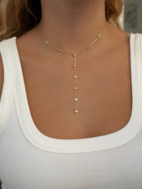 שרשרת זירקונים נופלת מכסף אמיתי 925