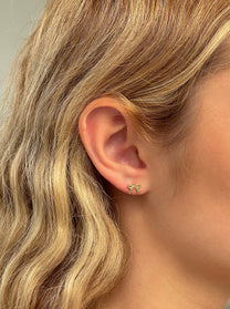 זוג עגילי פפיון מכסף אמיתי 925