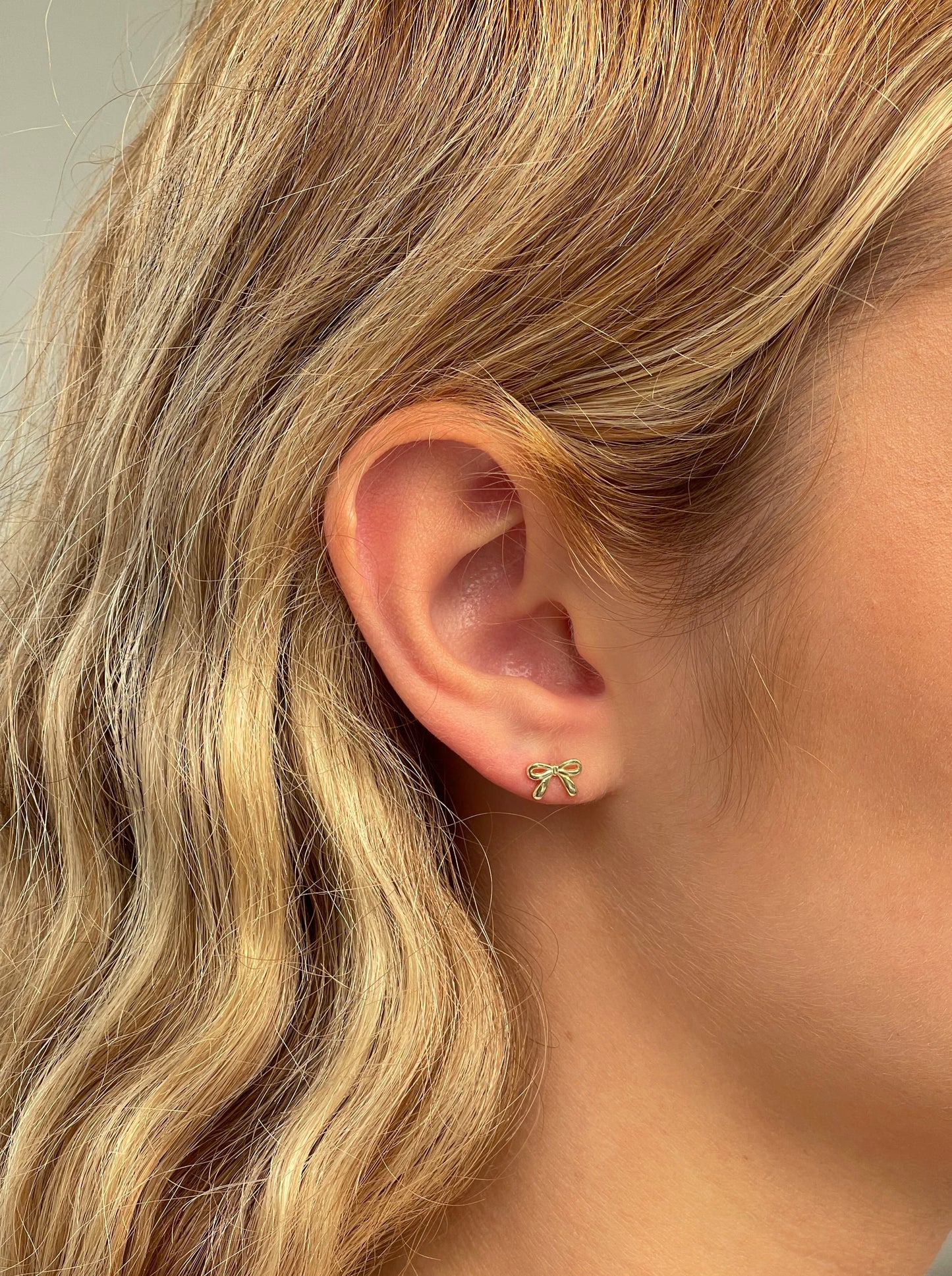 זוג עגילי פפיון מכסף אמיתי 925