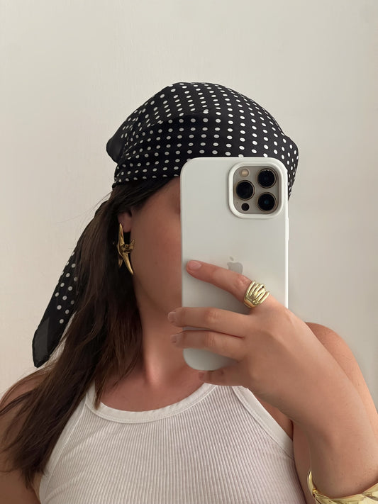 בנדנה לשיער סאטן נקודות