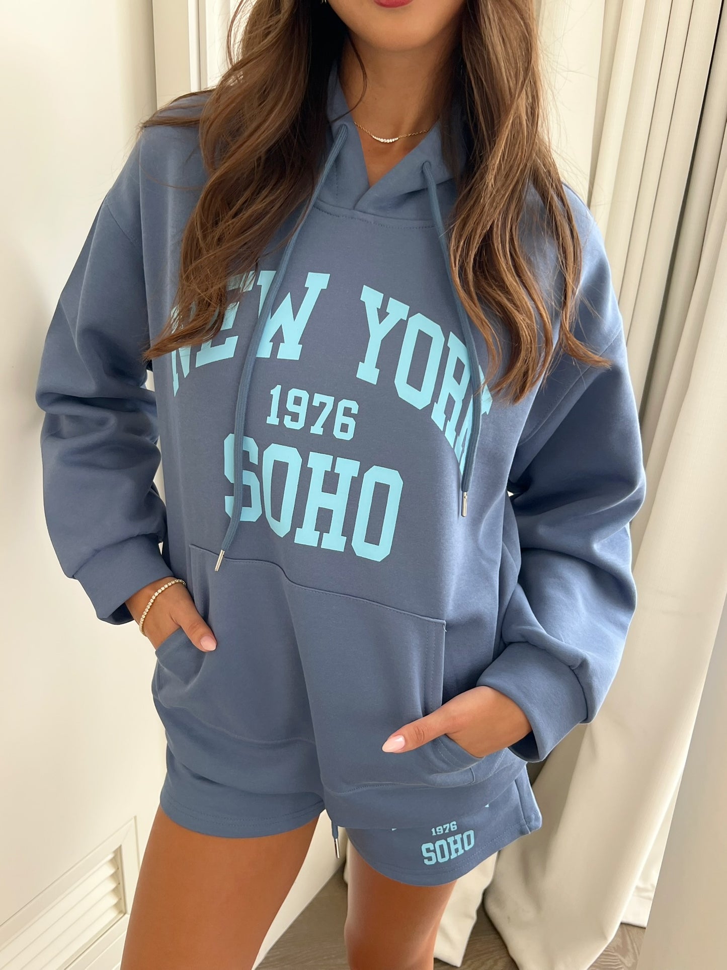 חליפת סווטשירט ניו יורק כחולה