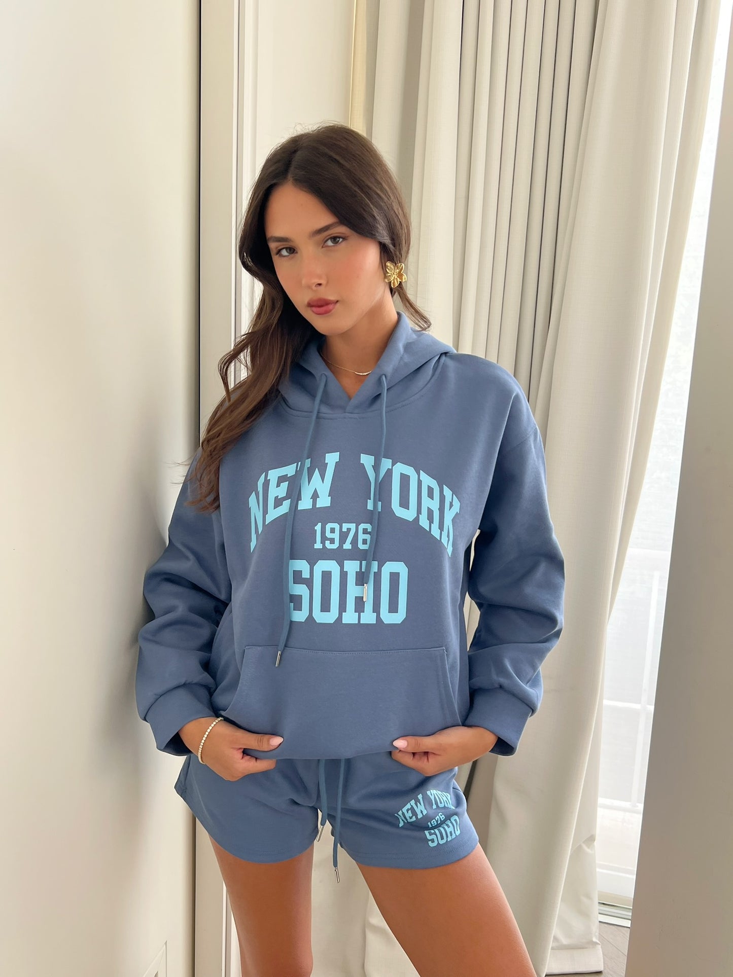 חליפת סווטשירט ניו יורק כחולה