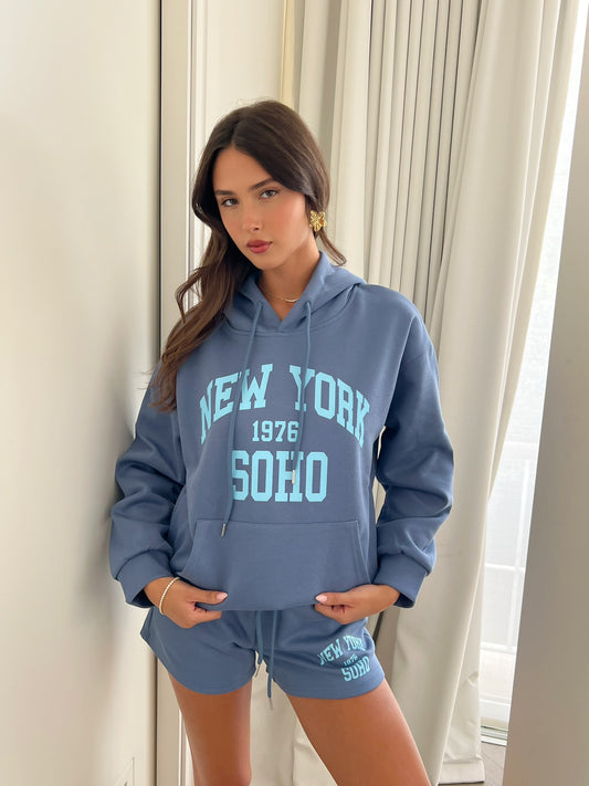 חליפת סווטשירט ניו יורק כחולה
