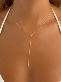 שרשרת זירקון פס נופלת עדינה