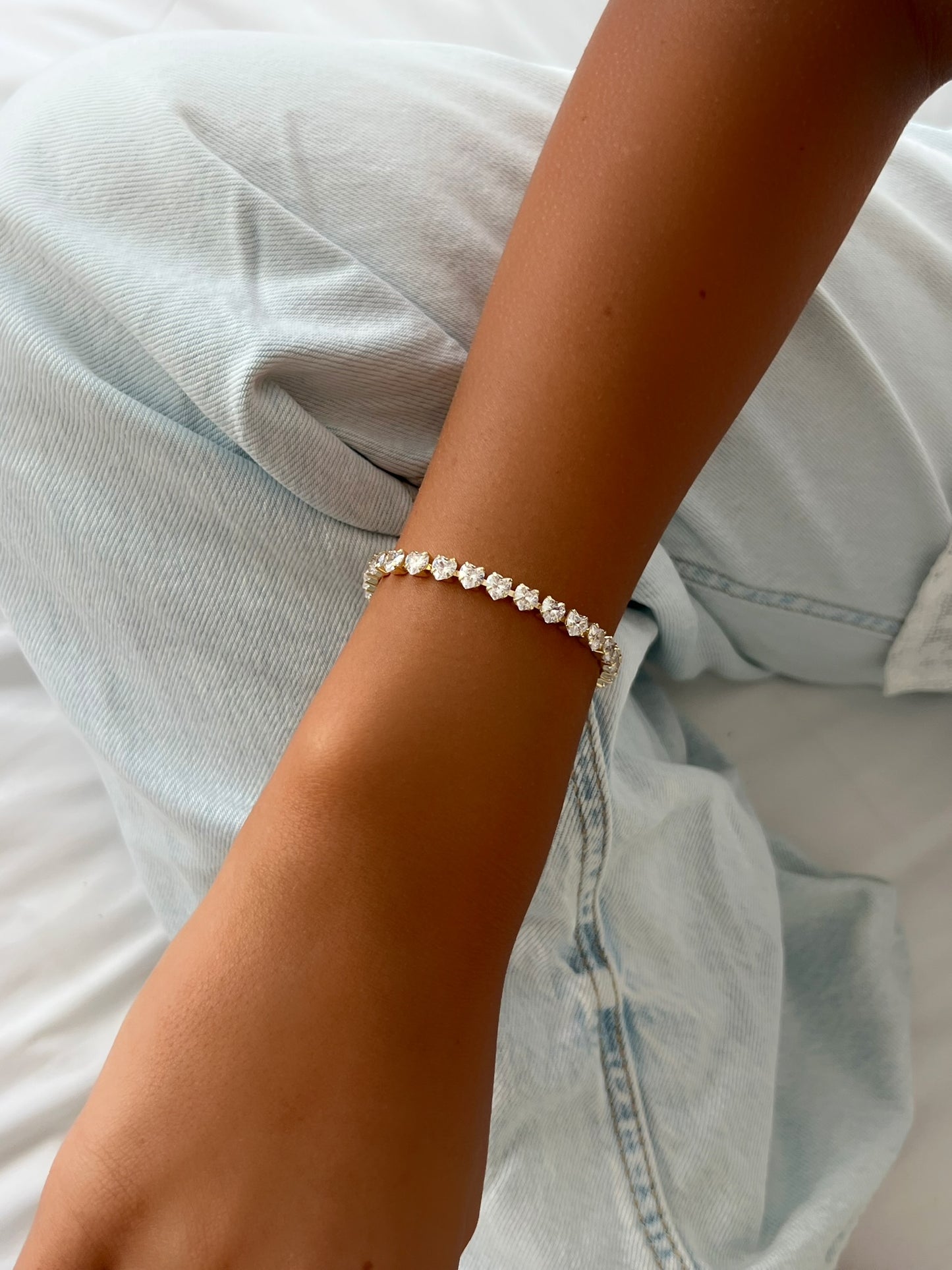 צמיד טניס לבבות