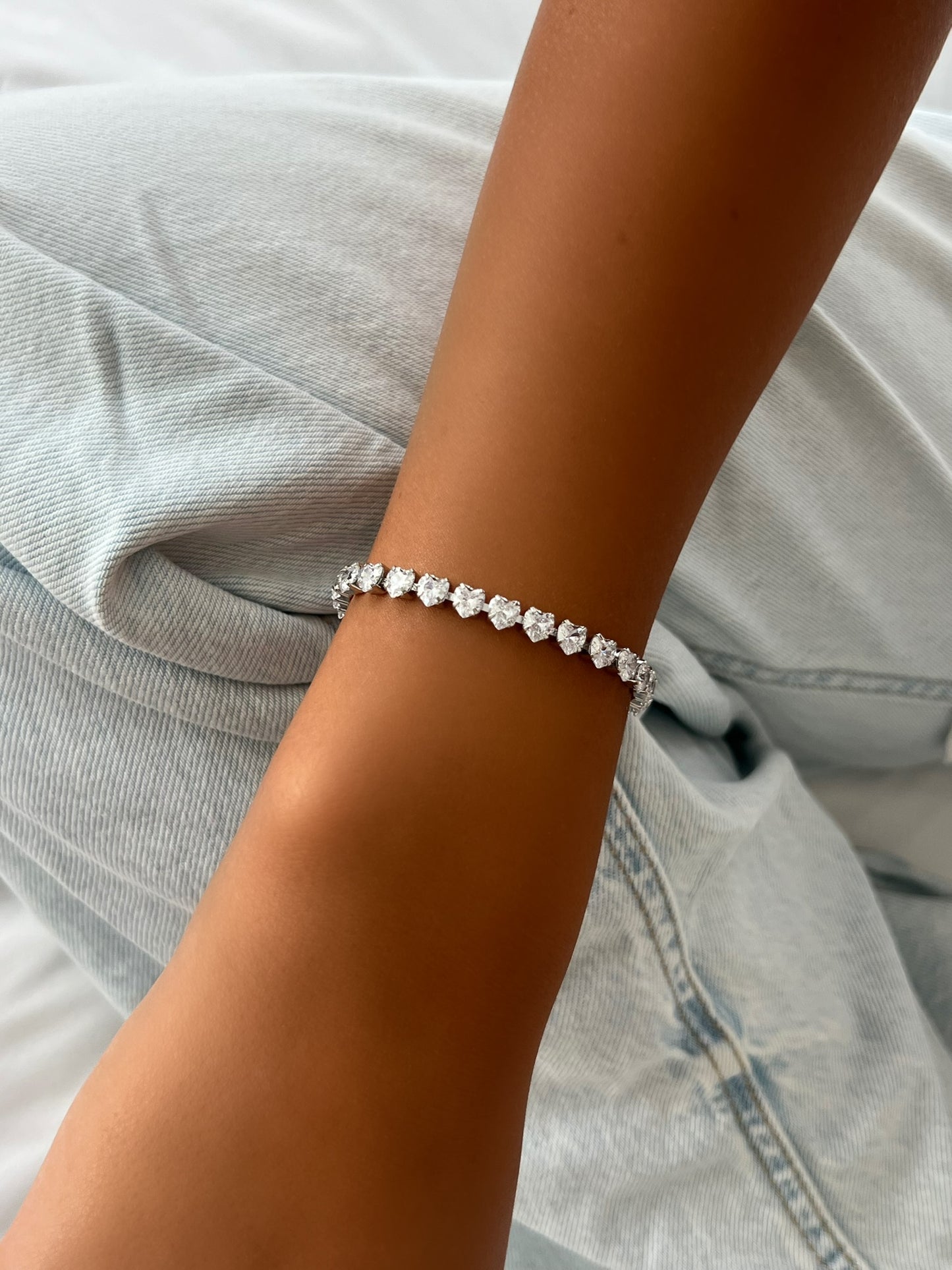 צמיד טניס לבבות