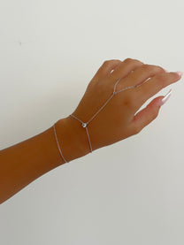 צמיד טבעת זירקון לב כפול