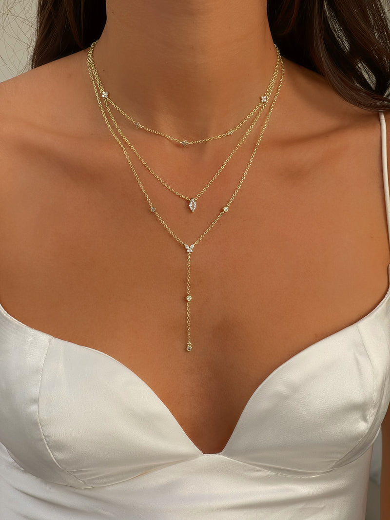 פרחים  צמודה זירקון מרקיז פרפר נופלת