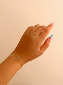 צמיד טבעת זירקוני מלבן