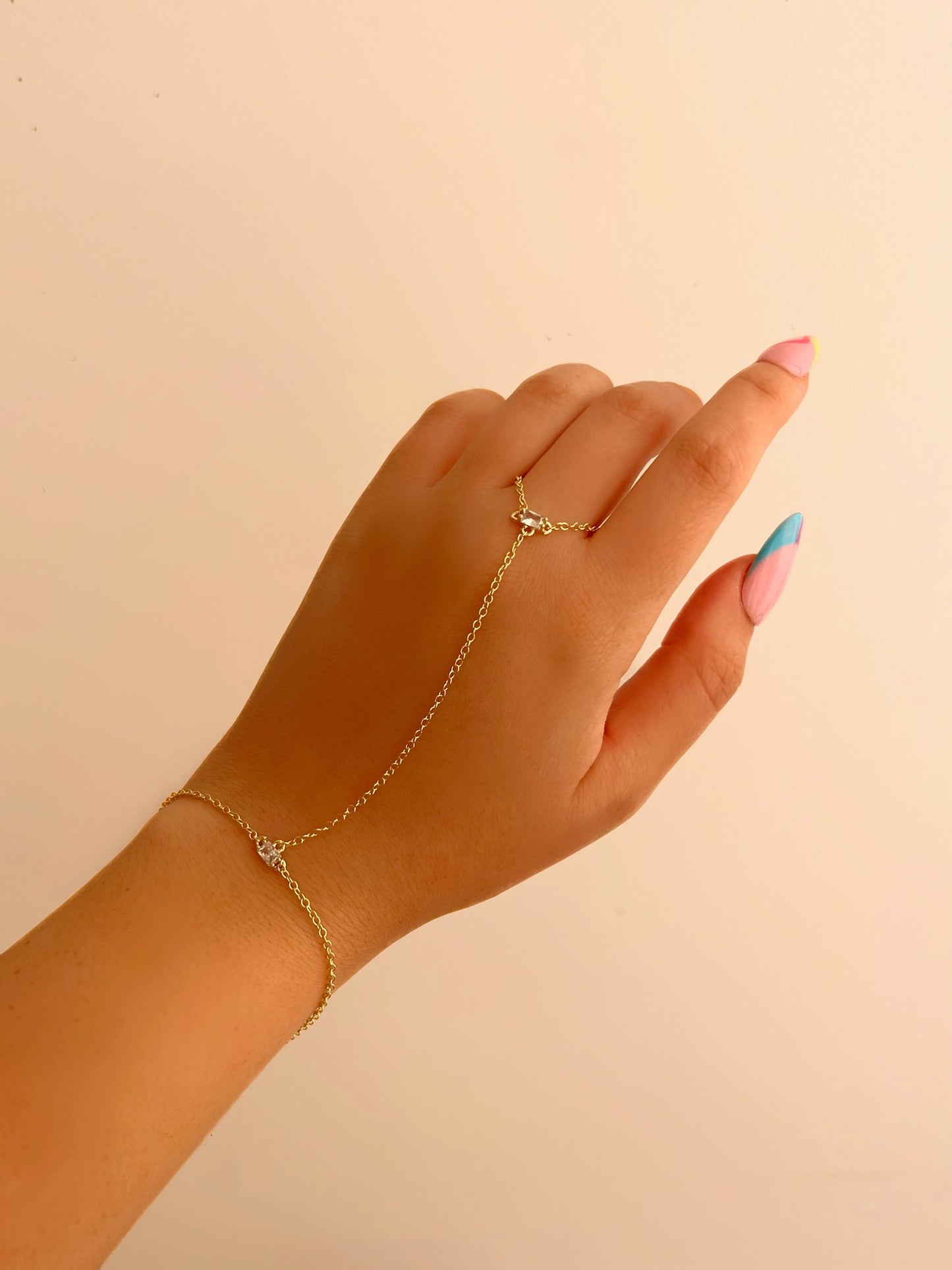 צמיד טבעת זירקוני מלבן