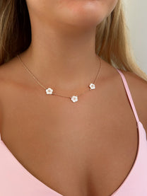 שרשרת טריפל פרח צדף