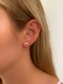 זוג עגילי פרח לוטוס בל ארוך