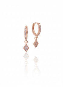 זוג עגילי חישוק מעוין מכסף אמיתי 925