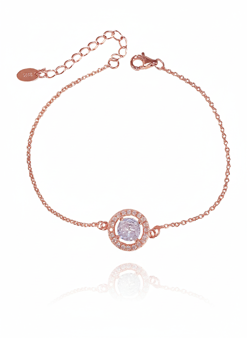 צמיד אבן מרכזית מכסף אמיתי 925