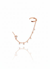 עגיל לב זירקונים בשילוב הליקס ללא צורך בחור