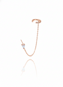 עגיל זירקון טיפה בשילוב הליקס ללא צורך בחור