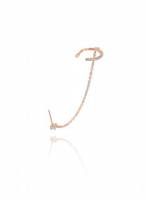 עגיל זירקון בשילוב הליקס ללא צורך בחור מכסף אמיתי 925