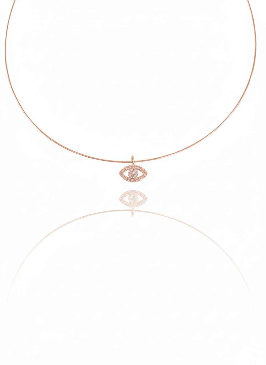 שרשרת קשיחה בשילוב תליון עין