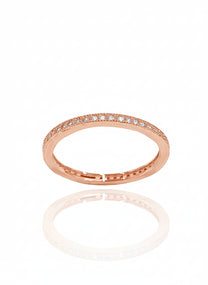 טבעת שורה דקה מכסף אמיתי 925