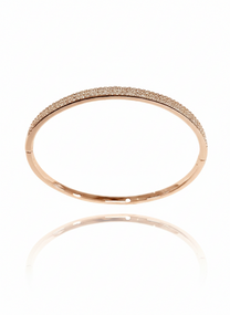 צמיד קשיח פס משובץ