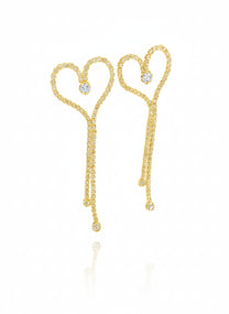 זוג עגילי טניס לב