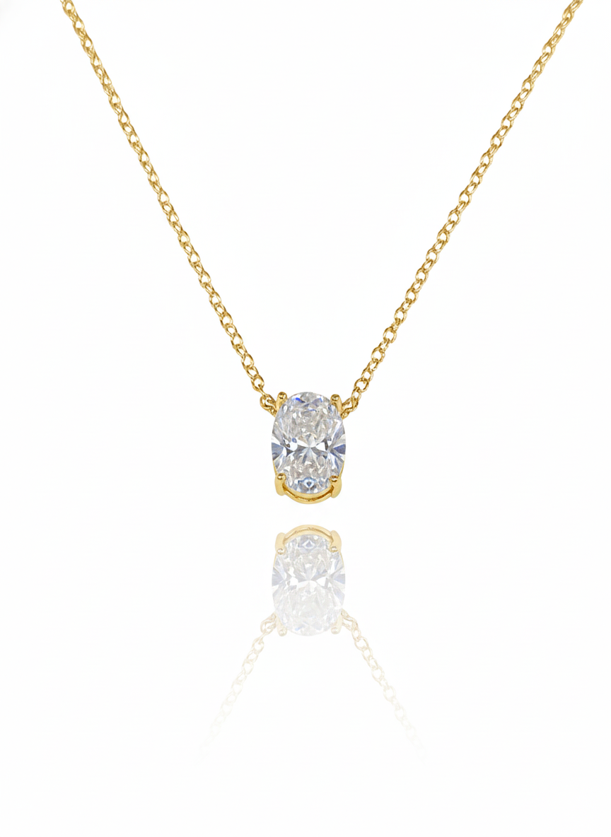 שרשרת זירקון אובל