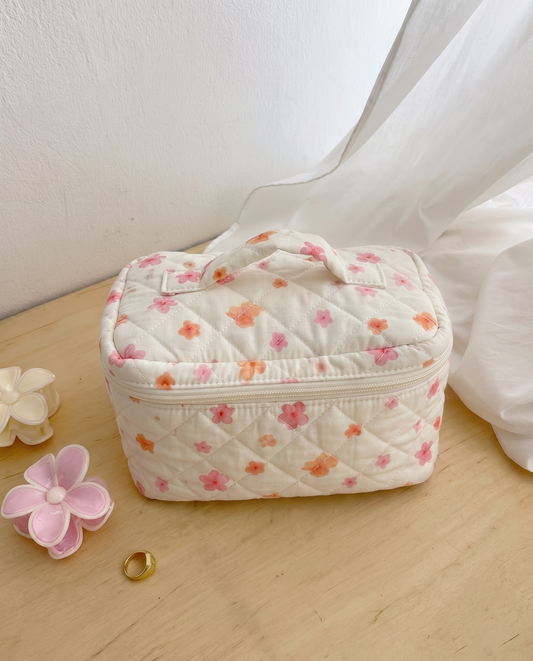 תיק איפור פרחים לילי גדול