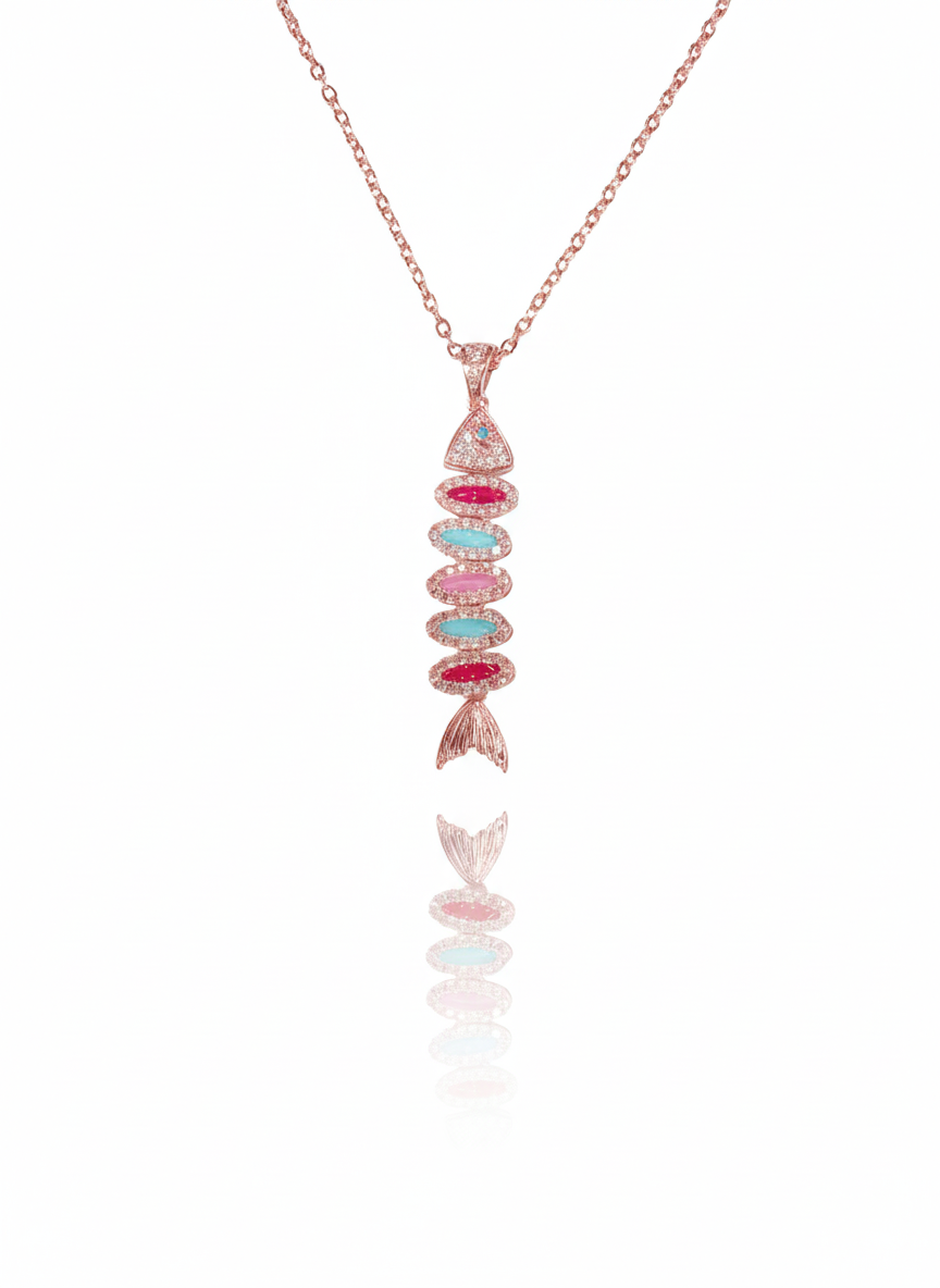 שרשרת דג מנצנץ צבעוני