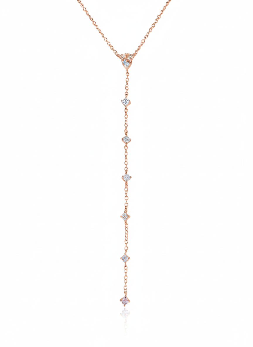 שרשרת טיפה נופלת בשילוב זירקונים