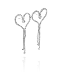 זוג עגילי טניס לב