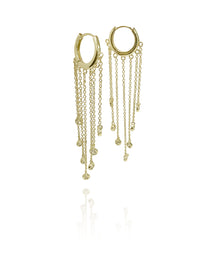 זוג עגילי חישוק זירקונים נופלים