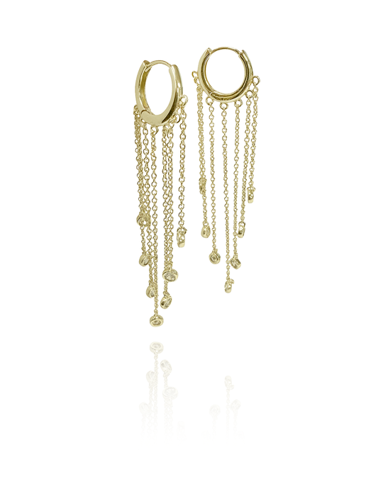 זוג עגילי חישוק זירקונים נופלים