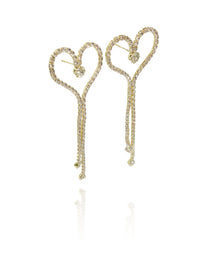 זוג עגילי טניס לב