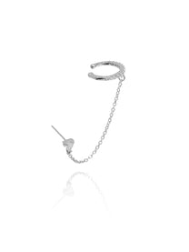 עגיל זירקון לב בשילוב הליקס ללא צורך בחור