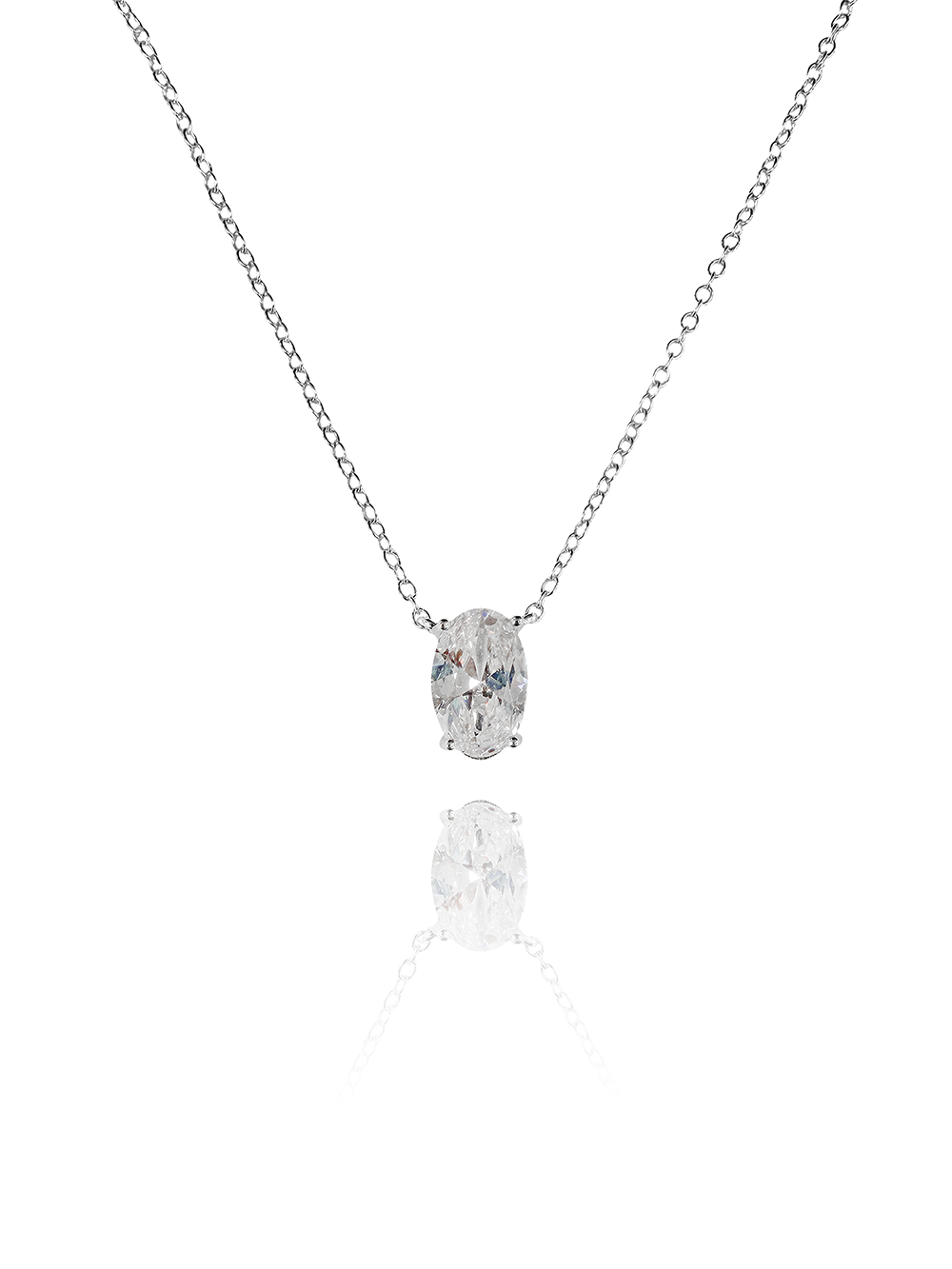 שרשרת זירקון אובל