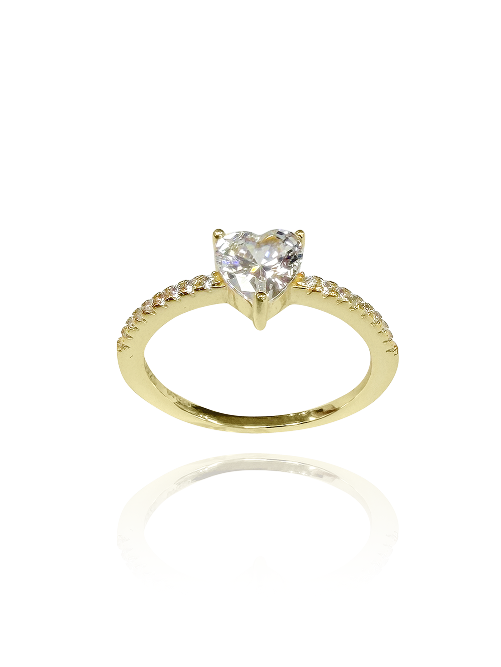 טבעת לב משובצת מכסף אמיתי 925