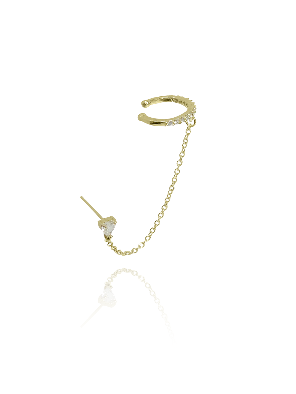 עגיל זירקון לב בשילוב הליקס ללא צורך בחור