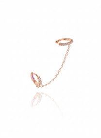 עגיל חישוק משובץ בשילוב הליקס ללא צורך בחור