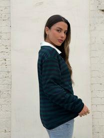 חולצת צווארון אוברסייז ירוק